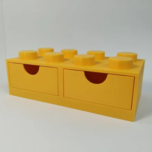 Caja de Almacenamiento Modular Estilo Bloque - Tamaño 2x4 (Doble Cajón)